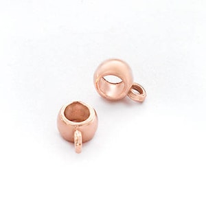 2 Stück Sterling Silber Rose Gold Vermeil Style Tube Anhängerschlaufen mit 3.5 mm Öse.    :pg0640