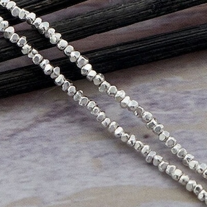 290 contas de prata facetadas da tribo Karen Hill, 1,2 mm, 13&quot;, contas minúsculas: ka4262