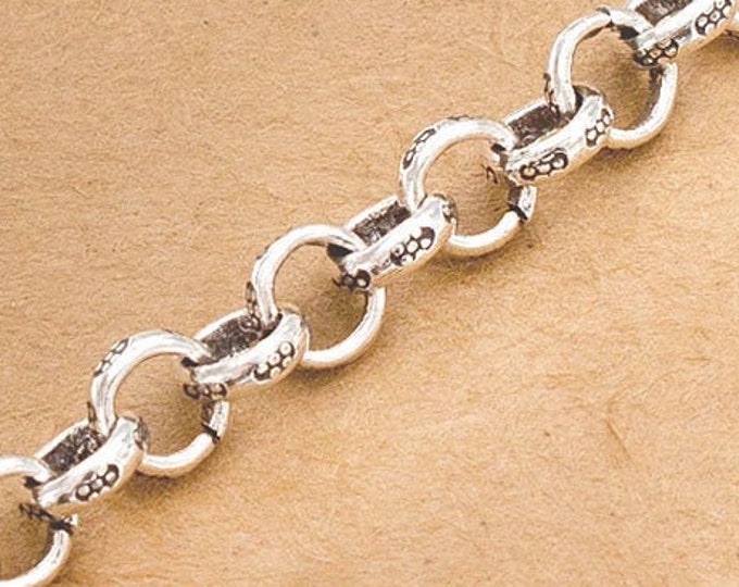 5-Foot Matte Silver Aluminum Curb Link Chain | 7x10mm Open Link Design, Unbranded Jewelry/ Craft Chain