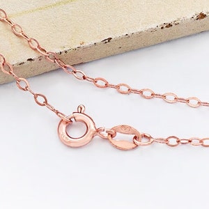 18 inches of 925 Sterling Silver Rose Gold Vermeil Style Marquise Chain Necklace 1.5x2.5 mm. :pg0521-18
