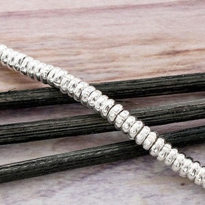 80 of Karen Hill Tribe Silver Plain Ring Beads 3.4x1.4 mm. :ka3866