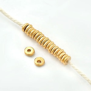 20 of  Karen hill tribe Silver Gold Vermeil Style Plain Disc Beads 4x1.4 mm.  :vm1601