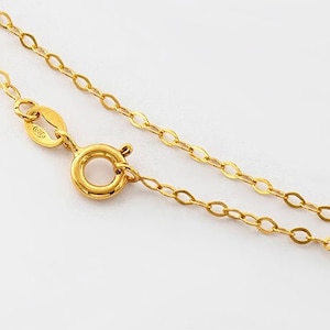 18 inches of 925 Sterling Silver Gold Vermeil Style Marquise Chain Necklace 1.5x2.5 mm. :vm1034-18