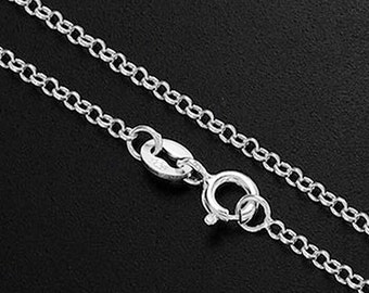 18 inches of 925 Sterling Silver Rolo Chain Necklace 1.6 mm. Delicate Chain  :th2330-18