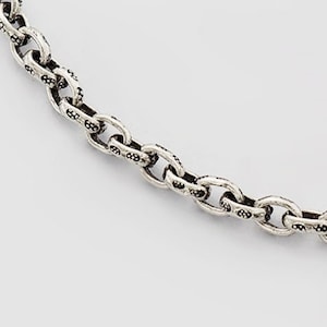 6 inches of Karen Hill Tribe Silver Imprint Opened Link Chain 4x6 mm. :ka4138