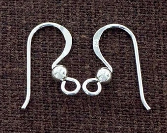 5 pairs of 925 Sterling Silver Ear Wires 8x17 mm.,  #21 AWG wire. :th0828