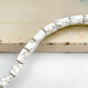 20 of Karen Hill Tribe Silver Hammered Tubular Beads 3x4.5mm.  :ka4327m