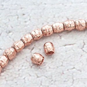 20 of Karen Hill Tribe Rose Gold Vermeil Style Hammered Beads 3.3x3 mm. :pg0332