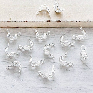 20 of 925 Sterling Silver Crimping Bead Tips 3.5 mm. :th2301