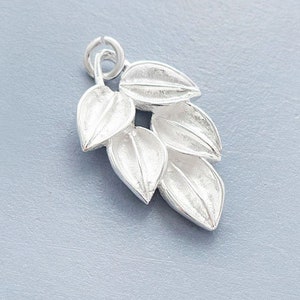 1 of 925 Sterling Silver Leaf  Pendant 15x26mm. Matte Finish. :th1764