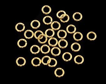 30 of 925 Sterling Silver  Vermeil Style Opened Jump Rings  4x0.8mm. :vm1071