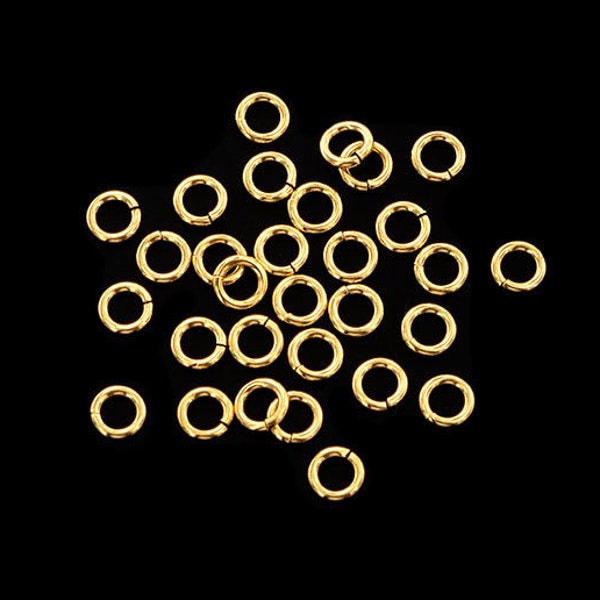 30 de anillas abiertas estilo Plata de Ley 925 Vermeil de 4x0,8 mm. :vm1071