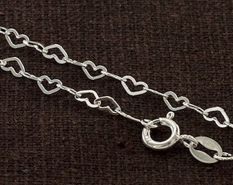 Colar com corrente de coração de prata esterlina 925 de 16 polegadas, 3x4,5 mm. :th2758-16