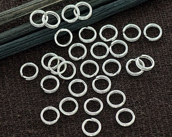 30 of 925 Sterling Silver Split Rings 4.5 mm. :th1055