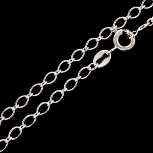 16 inches of 925 Sterling Silver Marquise Chain  Necklace 3x4 mm.  :th2561-16
