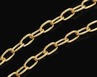 40 inches of 925 Sterling Silver Gold Vermeil Style Chain 2x4 mm. :vm1490