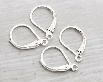 3 pairs of 925 Sterling Silver Lever Back Earring Findings 10x15 mm. :th0761