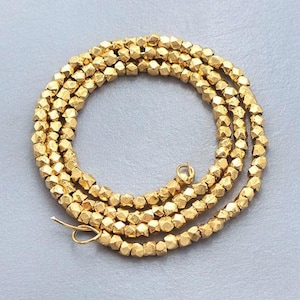 130 of Karen hill tribe Silver Gold Vermeil Style Faceted Beads 1.5 mm. 8 &quot; :vm0008