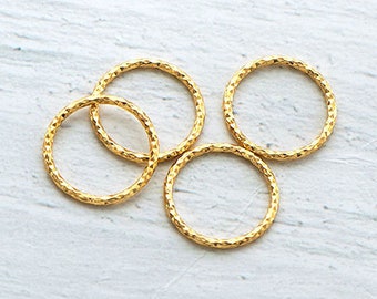 2 of 925 Sterling Silver Rose Gold Vermeil Style Twisted Closed Circle Rings pg1079 Connectors 20x1mm