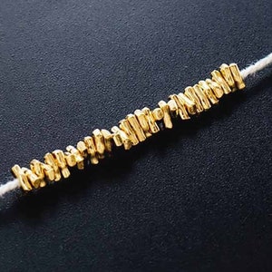 30 of Karen hill tribe Silver Gold Vermeil Style Stick Beads 1.2x4 mm. :vm1766