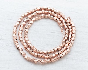 130 von Karen hill tribe Rosegold Vermeil Style facettierte Perlen 1,5mm. 20 cm :pg0027