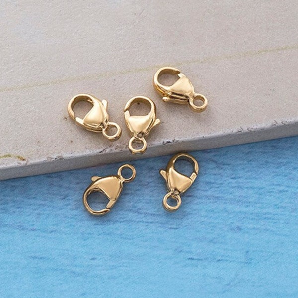 5 of 925 Sterling Silver Gold  Vermeil Style Pear Lobster Clasps 5x9 mm.  :vm0869