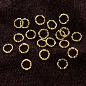 20 of 925 Sterling Silver Gold  Vermeil Style Closed Jump Rings 6 mm. :vm1638