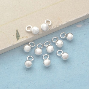 10 of 925 Sterling Silver Ball Charms 4 mm.  :th2513