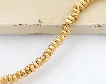 50 of Karen hill tribe Silver Gold Vermeil Style Little Stick Beads 2.4x1.4 mm.  :vm1588