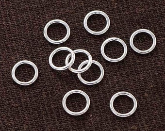 10 of 925 Sterling Silver Solder Jump Ring 1x7 mm. :tk0335