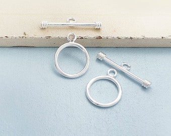 5 of 925 Sterling Silver Toggles 11 mm. :th0263