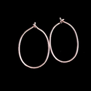 2 pairs of Sterling Silver Rose Gold Vermeil Style Oval Hoop Earrings 16x25mm.  :pg1101
