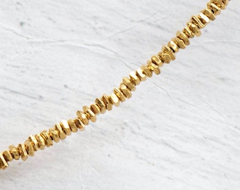 160 of Karen hill tribe Silver Gold Vermeil Style Little Stick Beads 1.8x0.8 mm. :vm0345