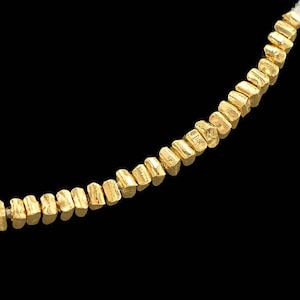 25 of Karen hill tribe Silver  Gold Vermeil Style Tiny Bar Spacer Beads  2.5x1.5 mm. :vm1626