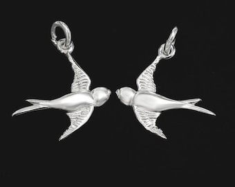 2 of 925 Sterling Silver bird  charms 15x17mm.  :th2006