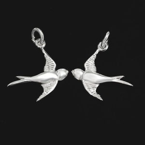 2 of 925 Sterling Silver bird  charms 15x17mm.  :th2006