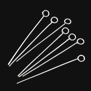 40 of 925 Sterling Silver Eye Pins 30 mm. :th0219