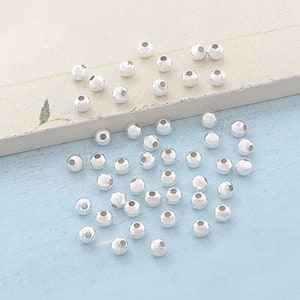 50 of 925 Sterling Silver Seed Beads 3 mm. :th0173