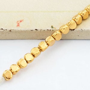 15 of Karen Hill Tribe Silver Gold Vermeil Style Facet Rondelle Beads 3.5x3.2 mm.  :vm1568