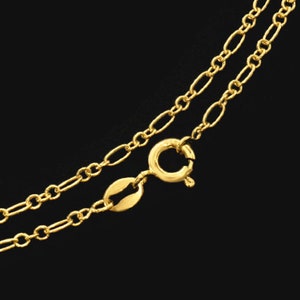 18 inches of 925 Sterling Silver Gold Vermeil Style Oval Link Chain , Necklace 2x4mm . :vm1472-18