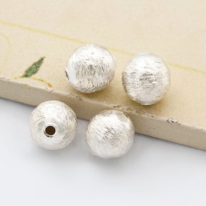 4 of Karen Hill Tribe Silver Brushed Round Beads 8 mm. :ka4346