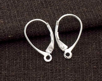 2 pairs of 925 Sterling Silver Lever Back Earring Findings 10x17 mm. :th2780