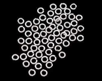 60 argolas abertas de prata esterlina 925, 3 mm, AWG nº 22. Fio: th0803