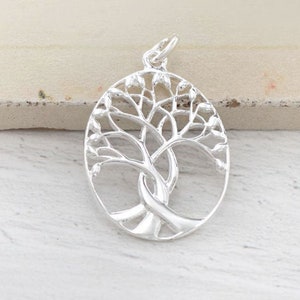 1 of 925 Sterling Silver Tree of Life Pendant 18 X 22 Mm