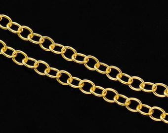 30 inches of 925 Sterling Silver Gold Vermeil Style Chain 3x3.7 mm. :vm1496