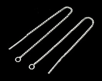 2 pairs of 925 Sterling Silver Ear Threads 60 mm. :th1133