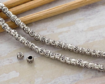 4 of Karen Hill Tribe Silver Ground :ka3623 Brushed Round Beads 10 mm