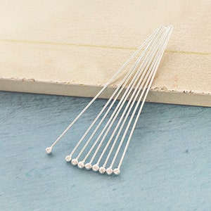 25 of 925 Sterling Silver Head Pins 39.5 mm. :th0824