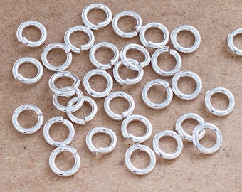 30 argolas abertas de prata esterlina 925 5 x 1 mm. :th0264