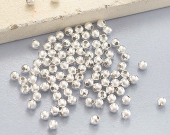 100 of 925 Sterling Silver Seed Beads 2 mm. :th0224m